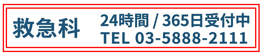救急科 24時間365日受付中